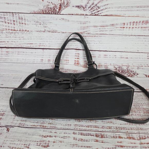 The Sak Black Leather Purse Tote Dual Handle Crossbody Timeless Classic Bag - Picture 12 of 16